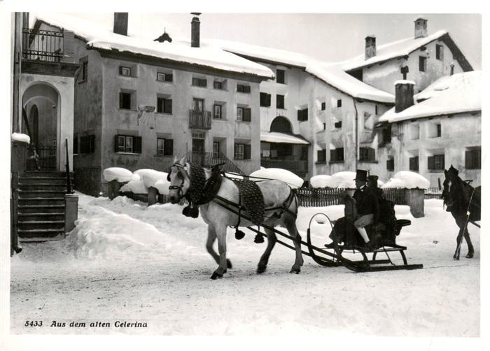 Celerina GR Ortsmotiv mit Pferdeschlitten