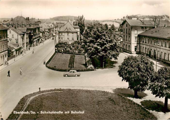 Ebersbach Sachsen Bahnhofstrasse mit Bahnhof