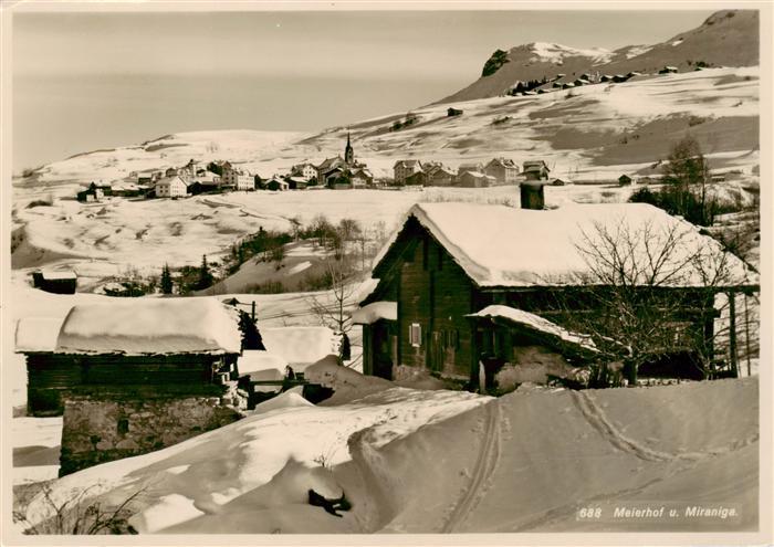 Meierhof Surselva GR mit Miraniga Panorama