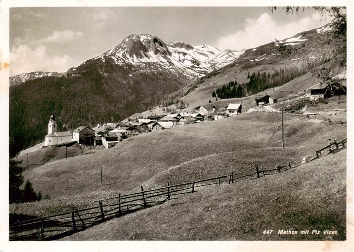 Mathon GR Panorama mit Piz Vizan