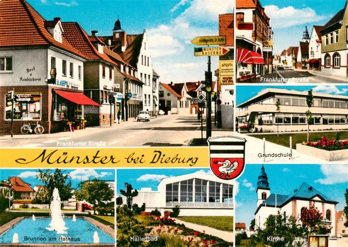 Muenster Dieburg Hessen Frankfurter Strasse Grundschule Brunnen am Rathaus Halle