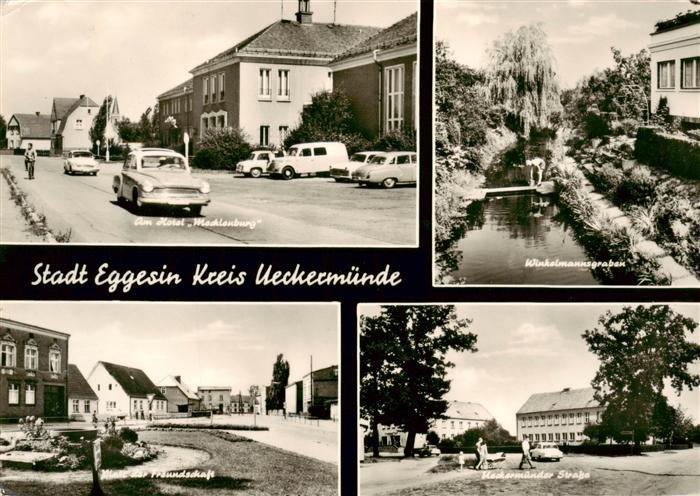 Eggesin Am Hotel Mecklenburg Winkelmannsgraben Platz der Freundschaft Ueckermuen