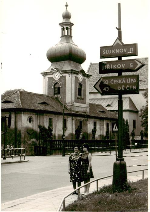 Rumburk Rumburg CZ Kirche Wegweiser