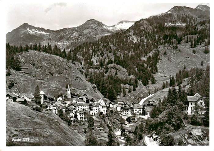 Fusio TI mit Sambuco und Piz Campolungo