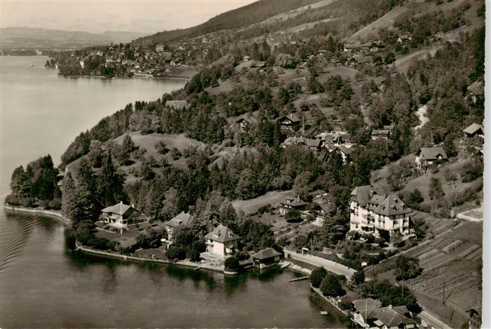 Gunten Thunersee BE Hotel Eden und Elisabeth Fliegeraufnahme