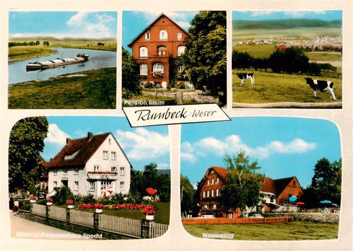 Rumbeck Grafschaft Schaumburg Weser Frachter Pension Baum Panorama Pensionshaus
