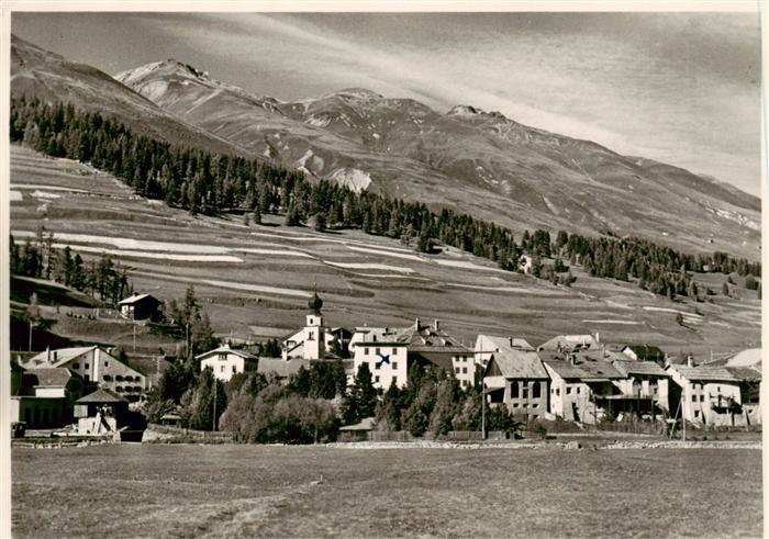 Madulain Madulein GR Ortsansicht mit Kirche