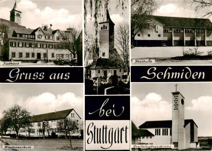Schmiden Fellbach Rathaus Festhalle Friedensschule Dreifaltigkeitskirche Friedho