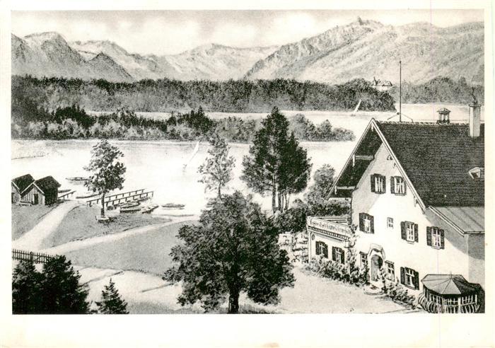 Seehausen Staffelsee Cafe Gaststaette Pension Fischerstueberl