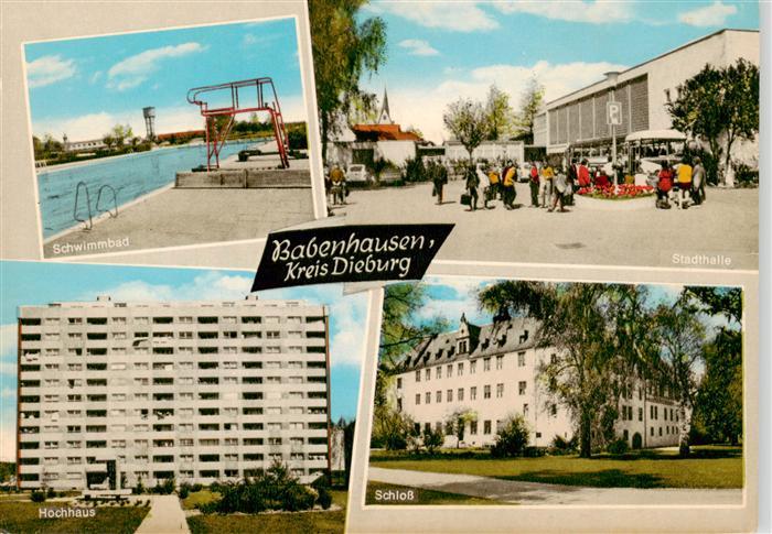 Babenhausen Dieburg Hessen Schwimmbad Stadthalle Hochhaus Schloss