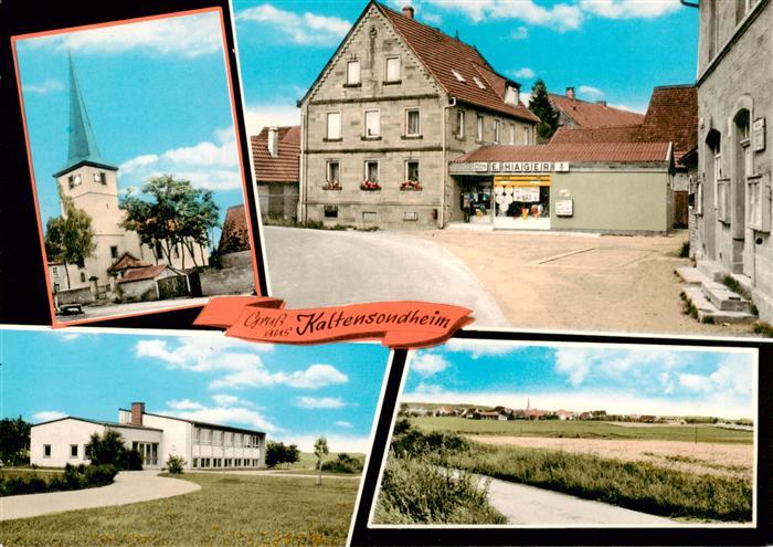 Kaltensondheim Biebelried Kirche Ortszentrum Ladengeschaeft Schule