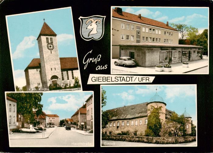 Giebelstadt Katholische Kirche Ladengeschaefte Hauptstrasse Schloss