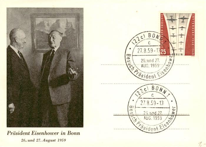 Bonn Rhein Praesident Eisenhower zu Besuch bei Adenauer