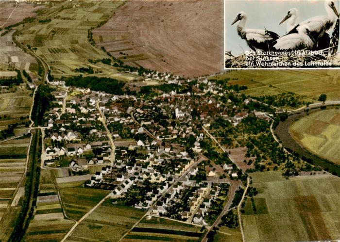 Atzbach Lahnau Hessen Fliegeraufnahme Storchennest