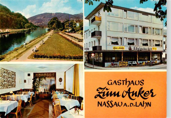 Nassau Lahn Gasthaus zum Anker Restaurant Uferpartie an der Lahn