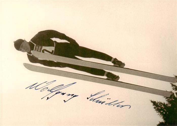 Nesselwang Allgaeu Bayern Skispringer Wolfgang Schueller Karte mit Autogramm