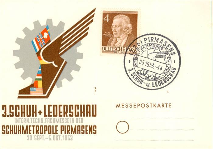 Pirmasens 3. Schuh und Lederschau Intern. Technische Fachmesse Sonderstempel Mes