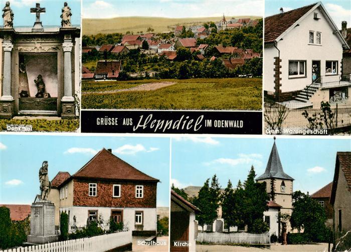 Heppdiel Panorama Denkmal Warengeschaeft Schulhaus Kirche