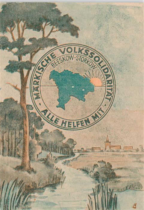 Beeskow Panorama Kuenstlerkarte