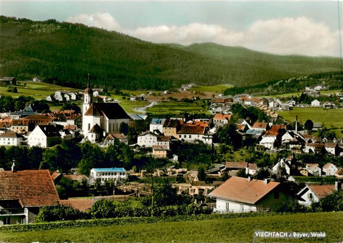 Viechtach Bayerischer Wald Ortsansicht mit Kirche