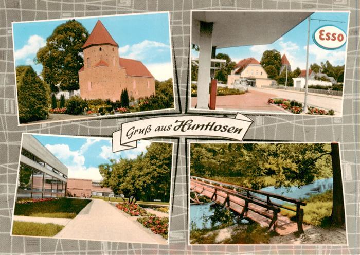 Huntlosen Grossenkneten Kirche Tankstelle Park Brueckensteg