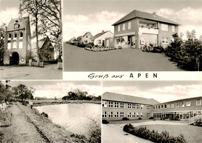 Apen Ammerland Niedersachsen Stadttor Kaufladen Weiher Schule