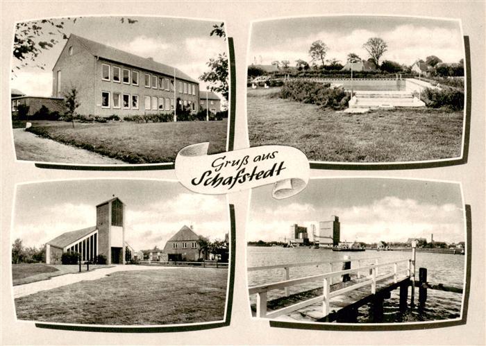 Schafstedt Dithmarschen Schule Schwimmbad Kirche Bootssteg