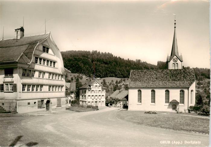Grub AR Dorfplatz mit Kirche