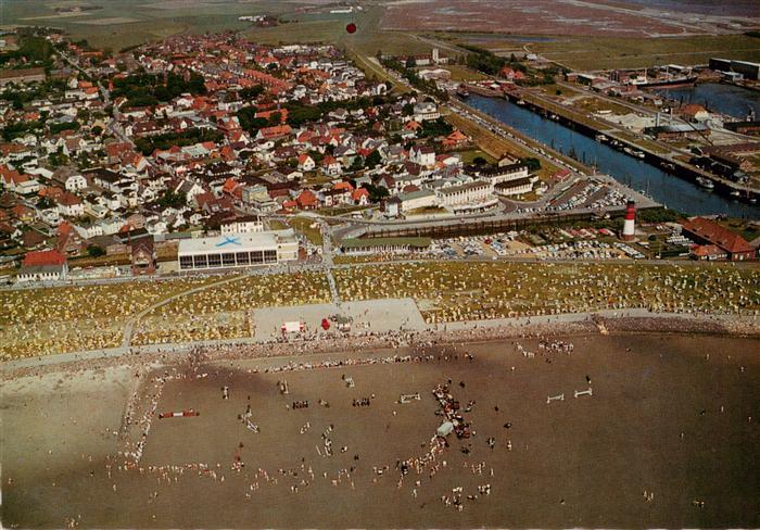 Buesum Nordseebad Fliegeraufnahme mit Meerwasserschwimmbad