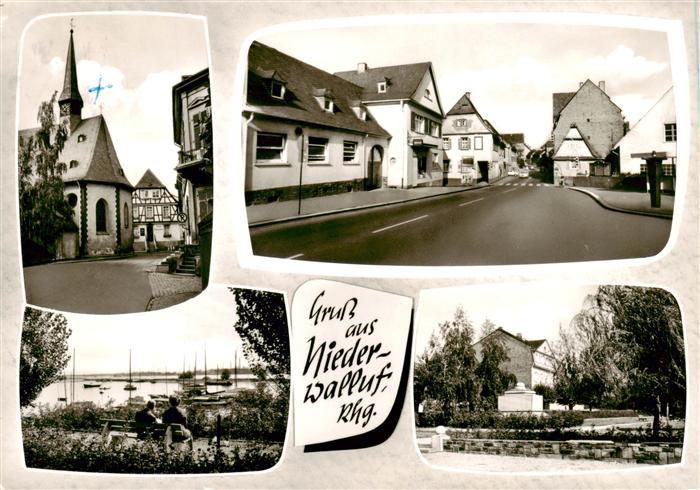 Niederwalluf Kirche Ortspartie Hafen Park