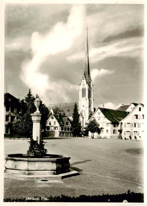 Amriswil Amrisweil TG Dorfplatz Brunnen Kirche