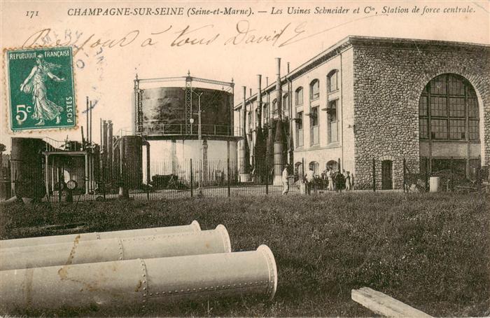 Champagne-sur-Seine 77 Seine-et-Marne Les Usines Schneider et Cie Station de