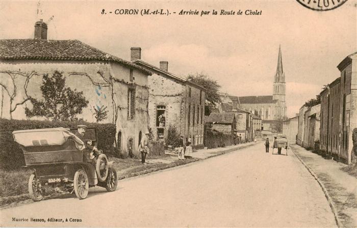 Coron  49 Maine-et-Loire Arrivée par la Route de Cholet