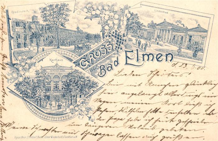 Bad Elmen Gradierwerk Kurhaus Lindenbad Litho