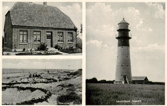 Falshoeft Nieby Haus Juergensen Leuchtturm Strandpartie