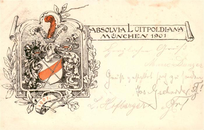 Studentika Absolvia Muenchen 1901 Luitpoldiana
