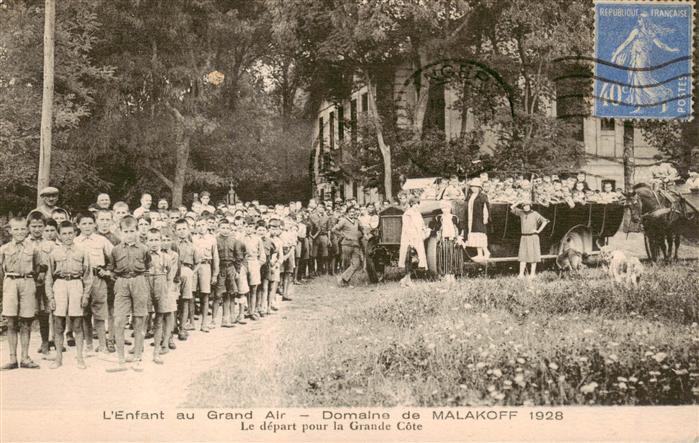 Malakoff 92 Hauts-de-Seine Enfant au Grand Air Domaine de Malakoff 1928 Le depar