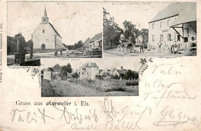 Assweiler Asswiller 67 Bas-Rhin Kirche Wirtschaft Frueheres Schloss