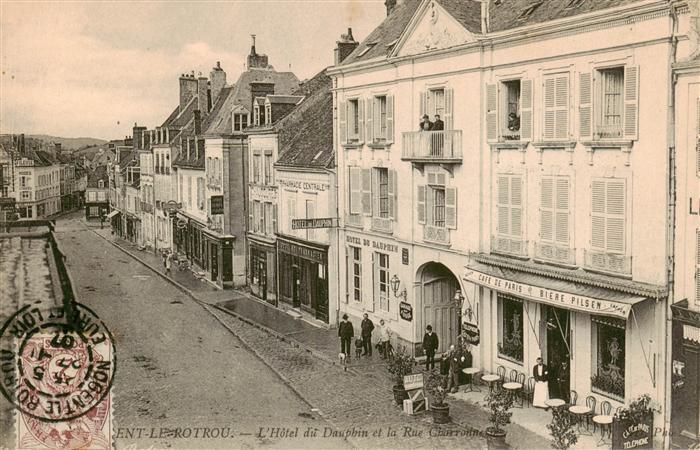 Nogent-le-Rotrou 28 Eure-et-Loir Hôtel du Dauphin et la Rue Charronnerie