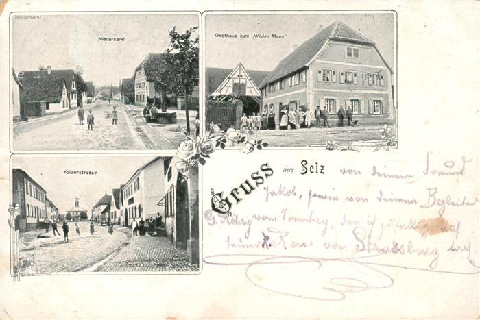 Selz 67 Bas-Rhin Niedersand Gasthaus zum Wilden Mann Kaiserstrasse