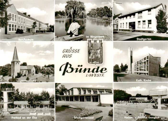 Buende Westfalen Berufsschule Buergerpark Stadtgarten Laurentiuskirche Kath Kir