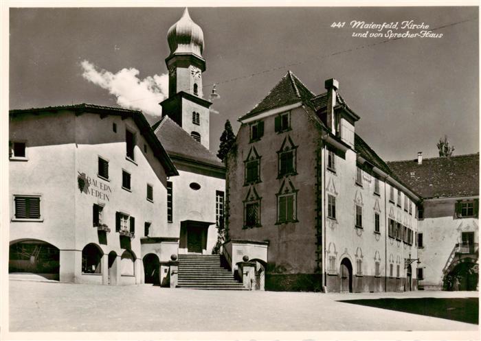 Maienfeld GR Kirche und von Sprecher Haus