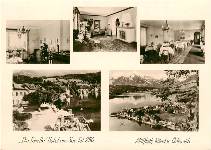 Millstatt Millstaettersee Kaernten AT Hotel am See Die Forelle Panorama Alpenbli
