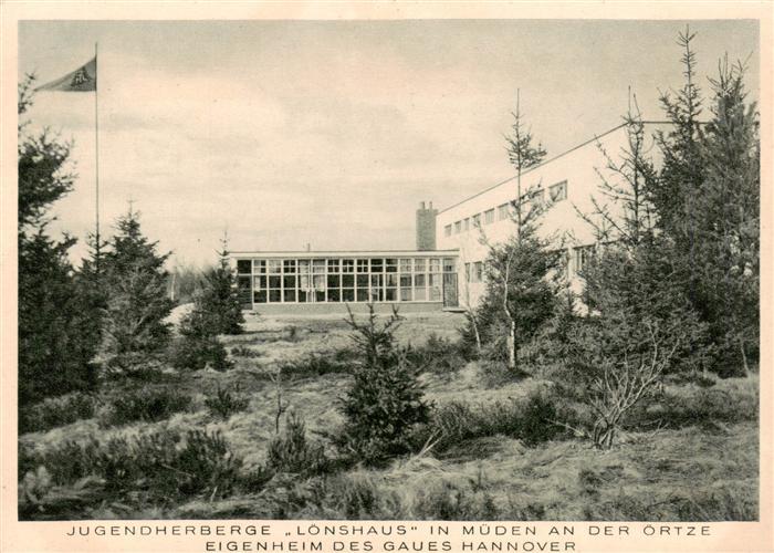 Mueden oertze Jugendherberge Loenshaus Kupfertiefdruck