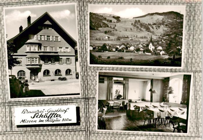 Missen Oberallgaeu Brauerei-Gasthof Schaeffler Panorama Ortsansicht mit Kirche
