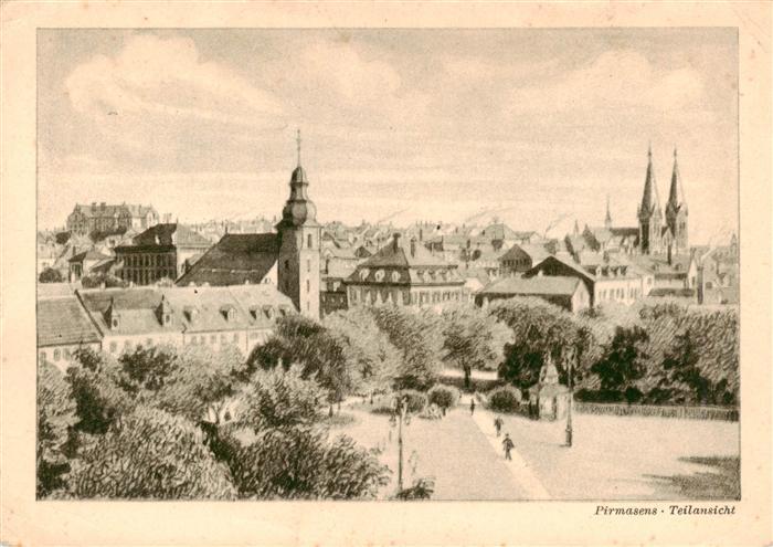 Pirmasens Teilansicht mit Kirchen