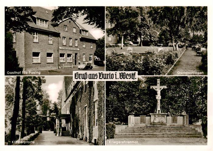 Burlo Gasthof Ide-Pasing Gartenanlagen Klosterpforte Kriegerehrenmal