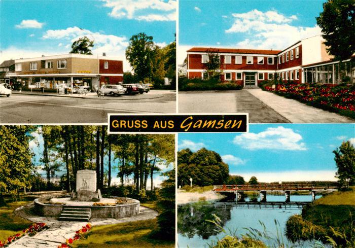 Gamsen Gifhorn Teilansichten Gedenkstaette Partie am Wasser