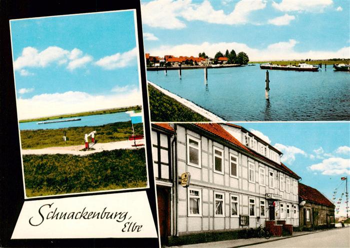Schnackenburg Hotel Deutsches Haus Partie an der Elbe