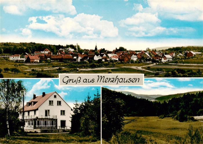 Merzhausen Taunus Gesamtansicht Gaststaette Pension Haus am Wald Landschaftspano